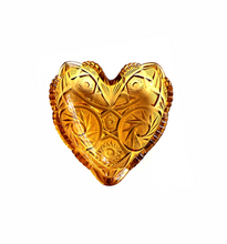Load image into Gallery viewer, Amber Heart Crystal Ashtray | Vintage 1950s Design