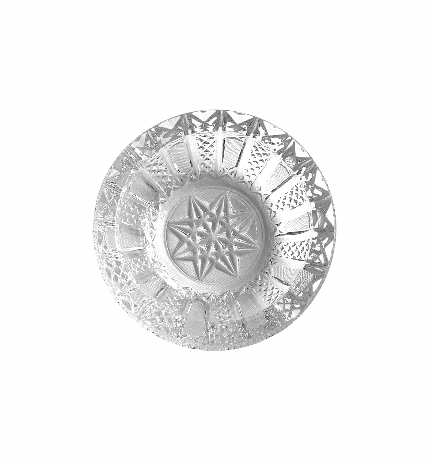 Star Bottom Crystal Ashtray Vintage Mid 1900s Design Curious Scarlet