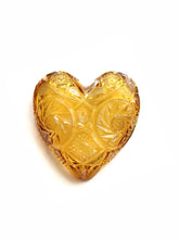 Load image into Gallery viewer, Amber Heart Crystal Ashtray | Vintage 1950s Design

