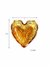 Load image into Gallery viewer, Amber Heart Crystal Ashtray | Vintage 1950s Design

